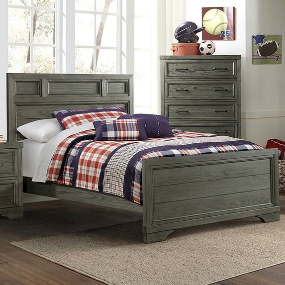 Westwood Design Foundry Traditional Wood Complete Full Bed in Brushed Pewter