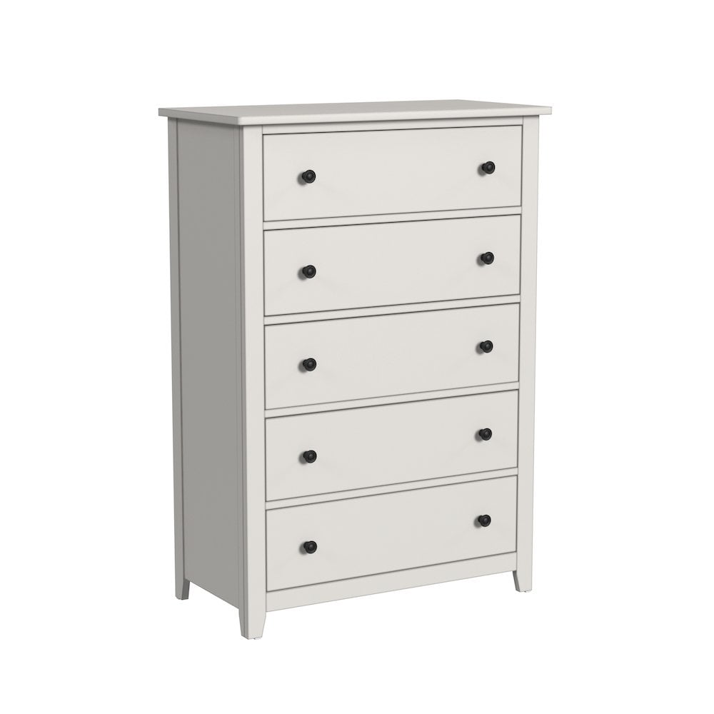 Cream Solid Hardwood Farmhouse Chest with Dovetail Drawers