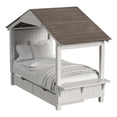 thumbnail image 1 of Westwood Design Lodge Wood Complete Twin Bed with Full Roof in Cookies/Cream, 1 of 3