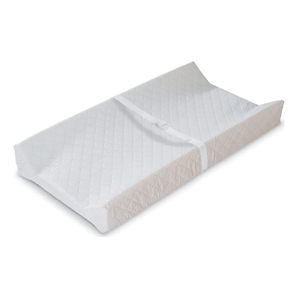Cream Quilted Waterproof Contoured Changing Pad with Strap