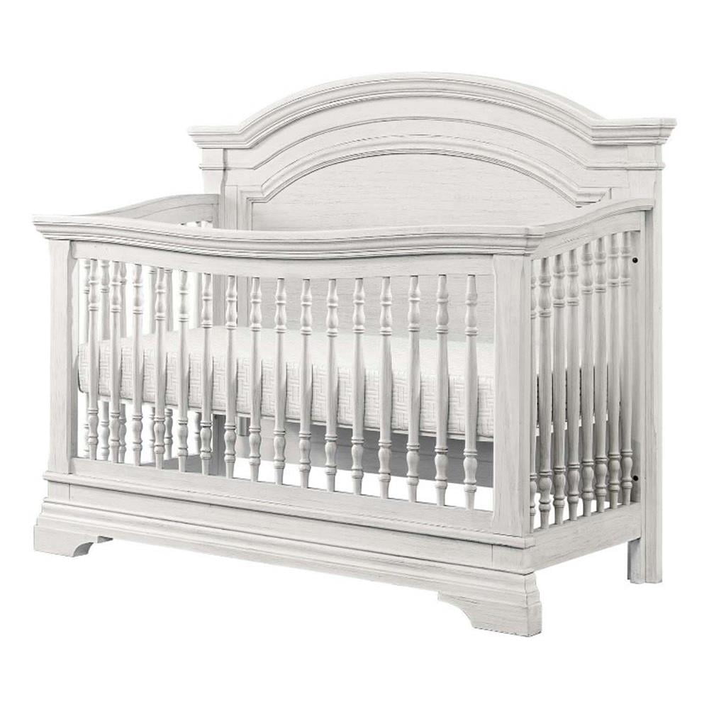 Olivia Brushed White Solid Hardwood Convertible Crib