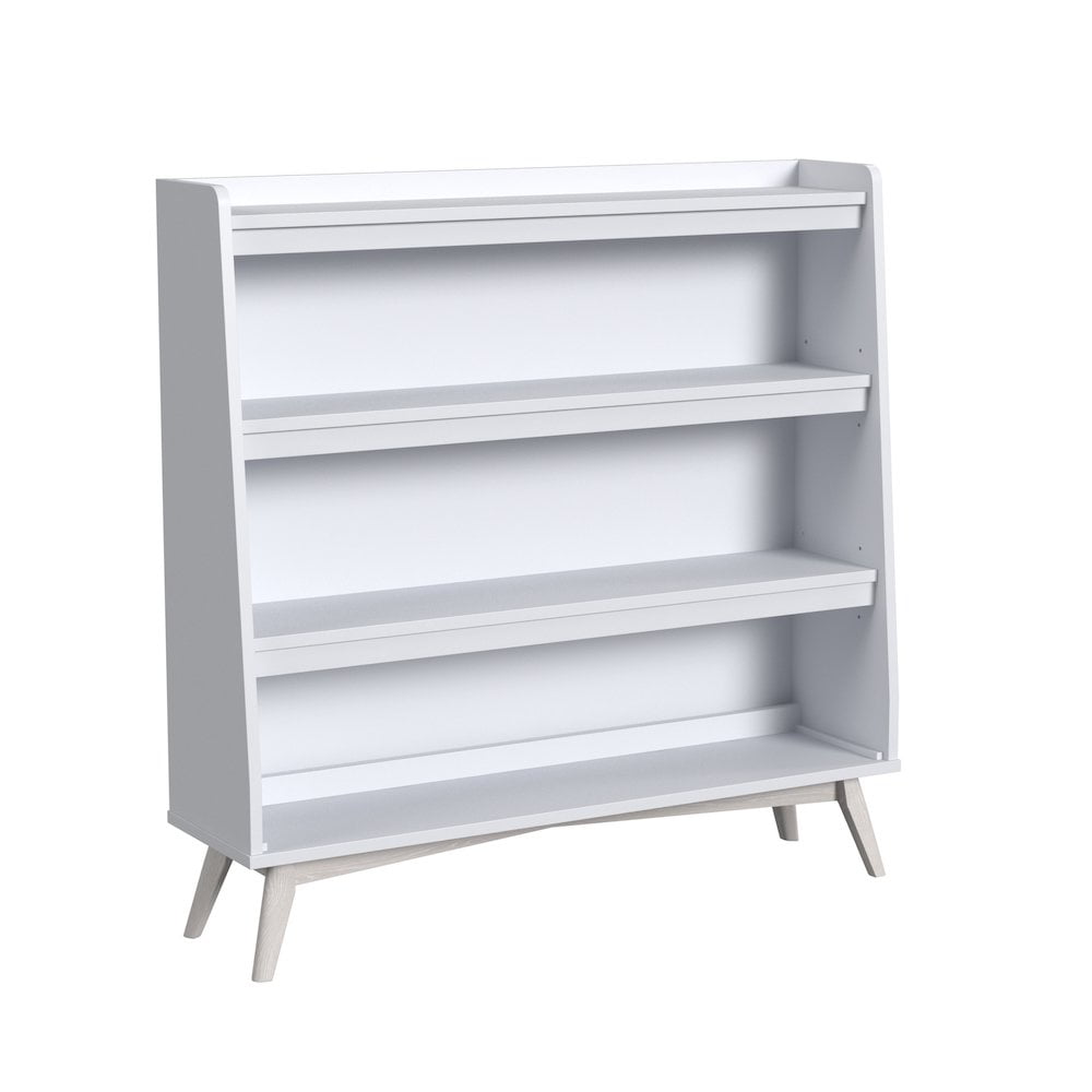 Rowan White Wood Kids Bookcase with Ash Linen Finish