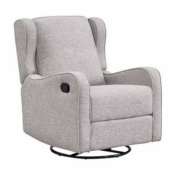 Westwood Design Skylar Fabric Manual Swivel Glider and Recliner in Fawn Gray