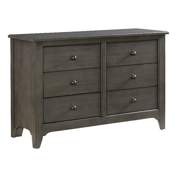 Westwood Design Taylor 6-Drawer Farmhouse Wood Dresser in Dusk Gray