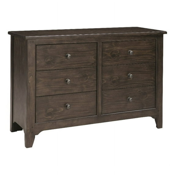 Westwood Design Taylor 6-Drawer Farmhouse Wood Dresser in River Rock Brown