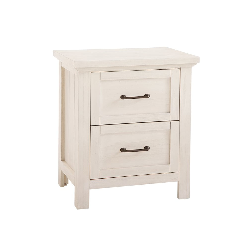 Westfield Brushed White 2-Drawer Hardwood Nightstand