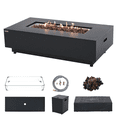 thumbnail image 1 of Westwood Propane Fire Pit Bundle 50” Outdoor Firepit 50,000 BTU Firepits for Outside with Windscreen, Tank Cover, Rain Cover, Converter Kit, Lava Rocks, Lid CSA Certified, 1 of 11