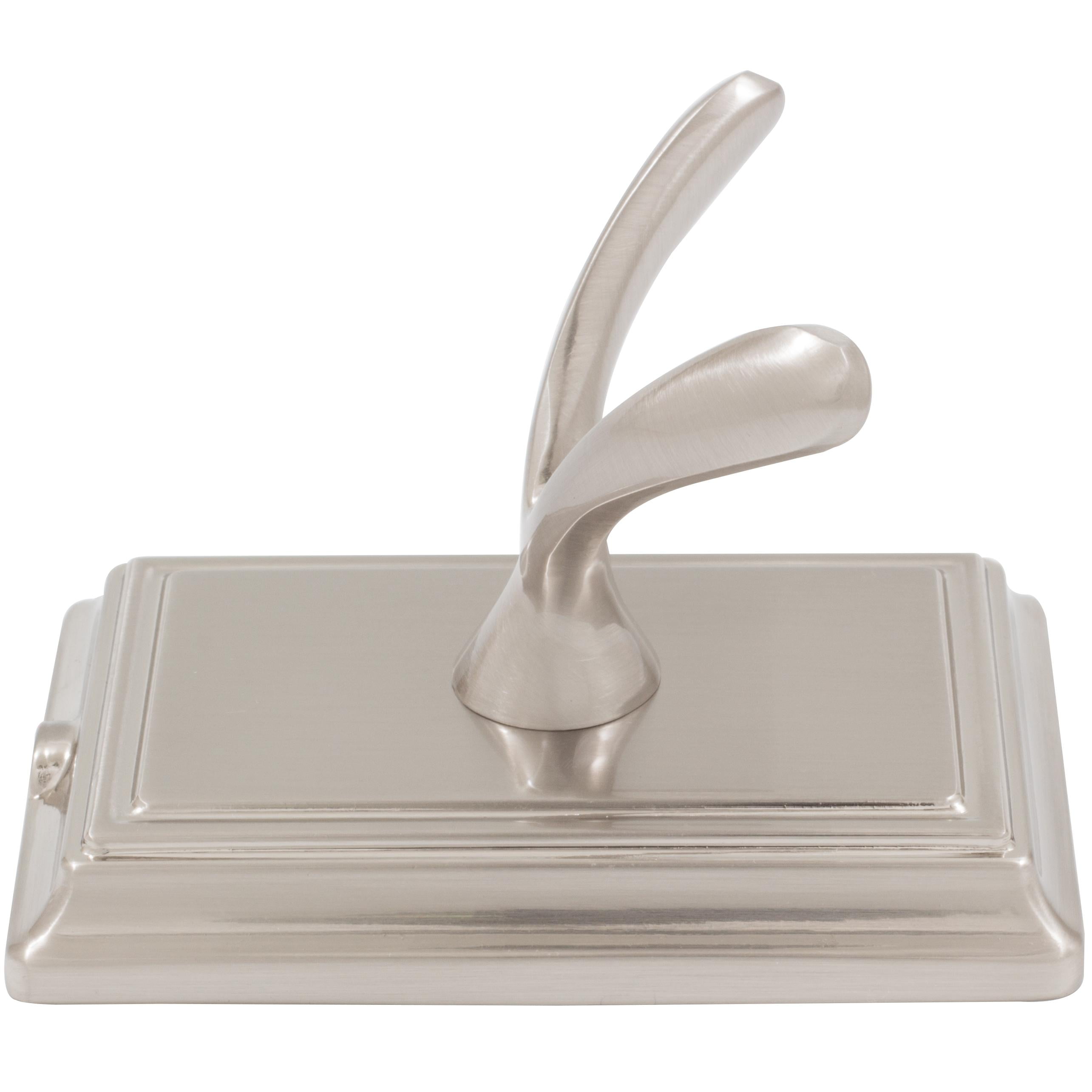 Satin Nickel Wall Mounted Double Robe Hook