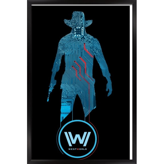 Westworld - Black Wall Poster, 14.725" x 22.375", Framed