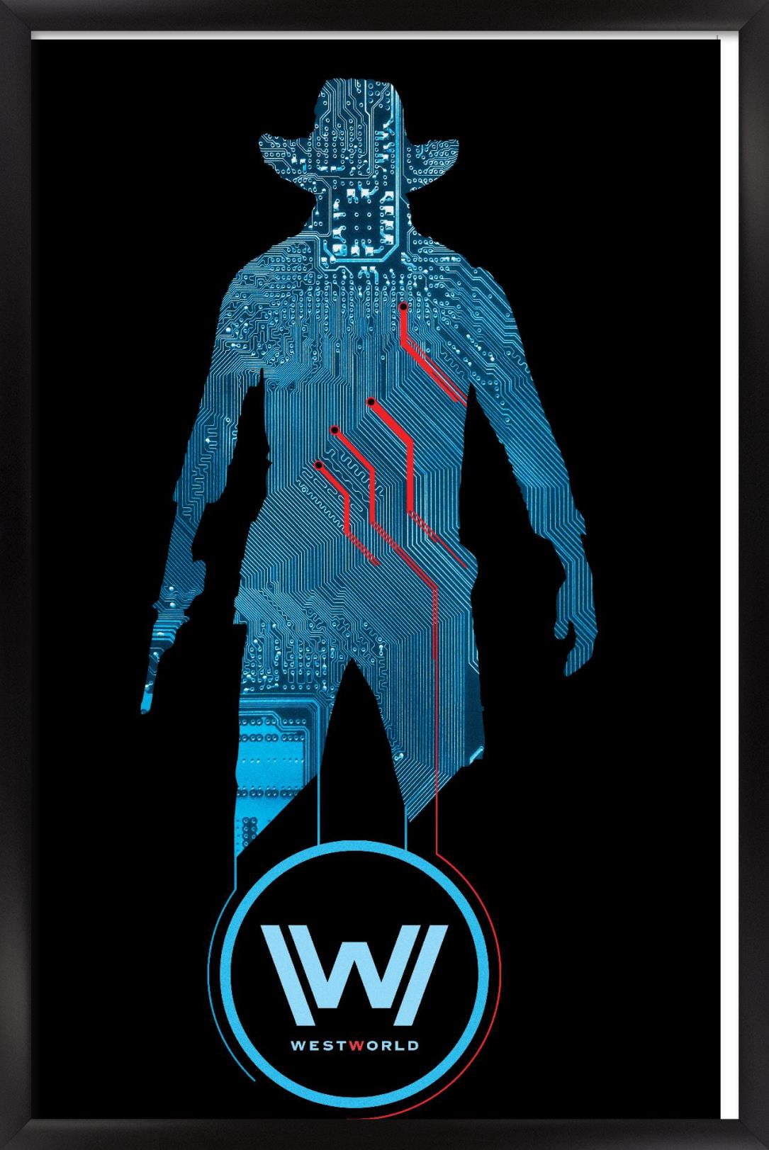 Westworld - Black Wall Poster, 22.375" x 34", Framed