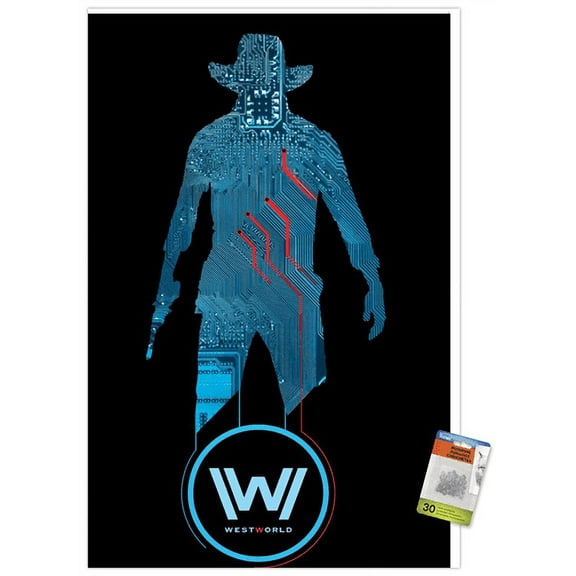 Westworld - Black Wall Poster with Push Pins, 22.375" x 34"