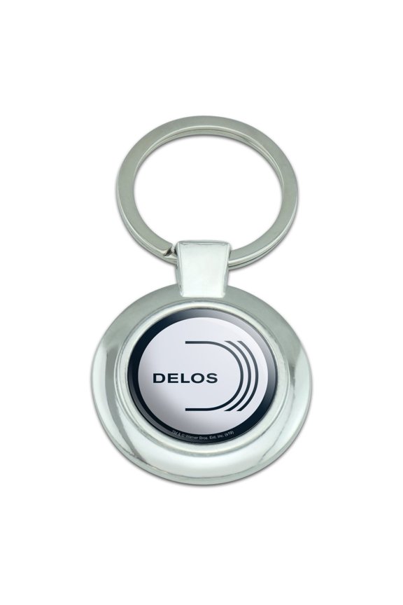 Westworld Delos Logo Keychain Classy Round Chrome Plated Metal