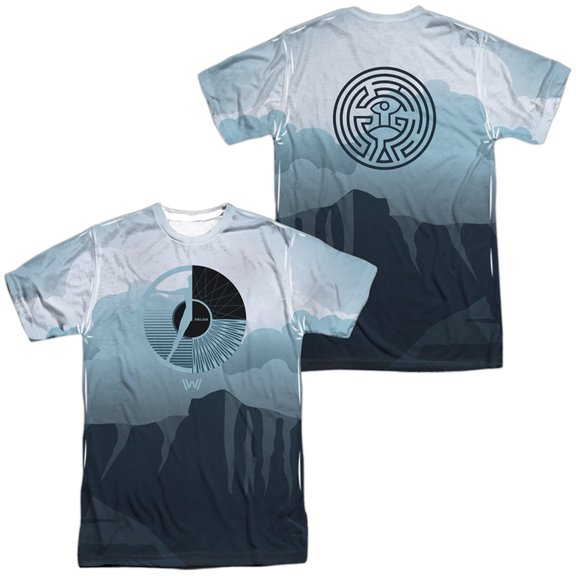 Westworld Landscape Unisex Adult Sublimated Costume T Shirt (Front/Back), X-Large Multicolor