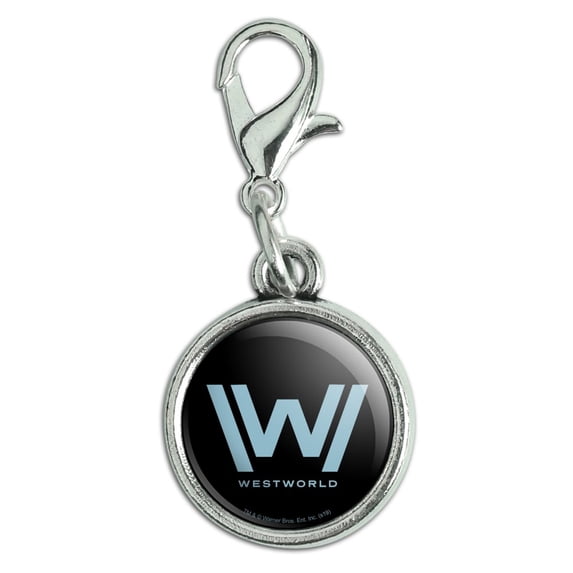Westworld Logo Antiqued Bracelet Pendant Zipper Pull Charm with Lobster Clasp