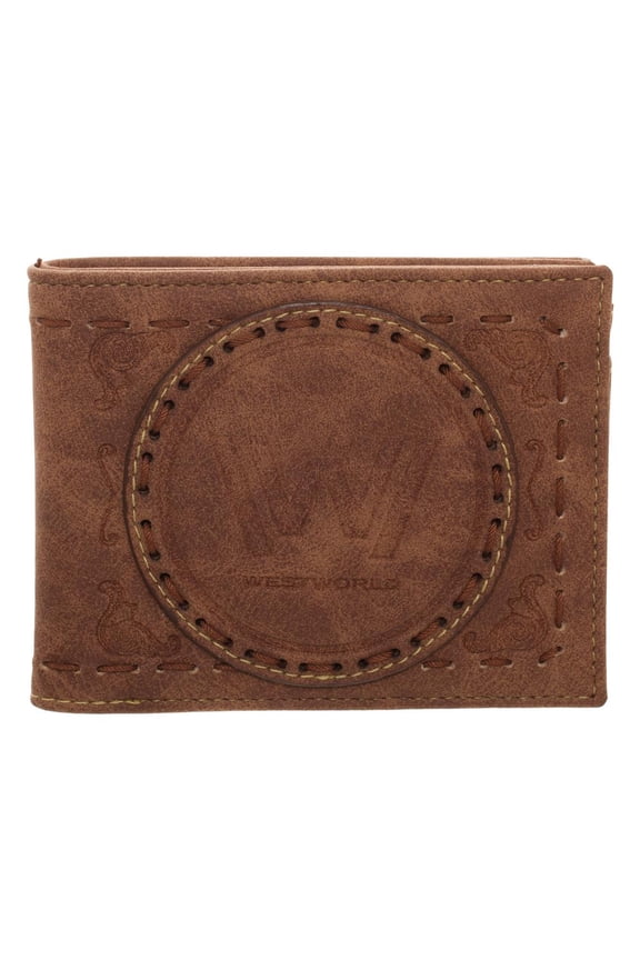 Westworld Logo Bi-Fold Wallet with Saddle Stitching