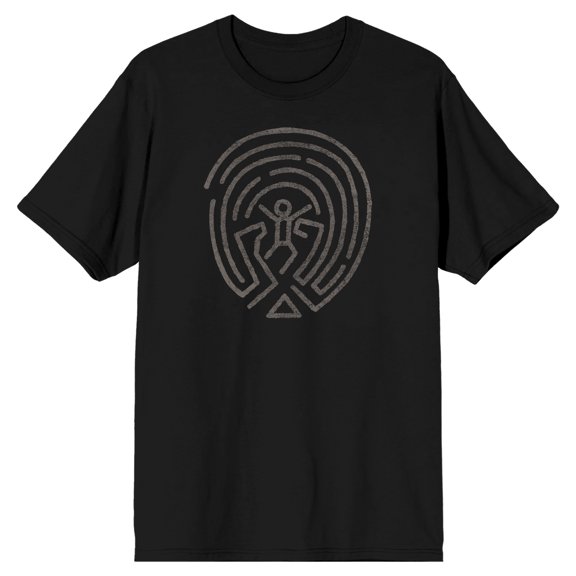 Westworld Maze Line Art Men's Black T-shirt-Medium