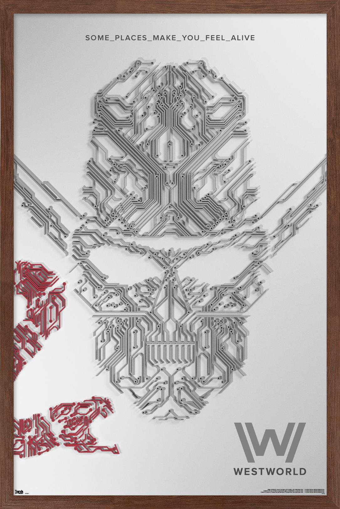 Westworld - White Wall Poster, 14.725" x 22.375", Framed