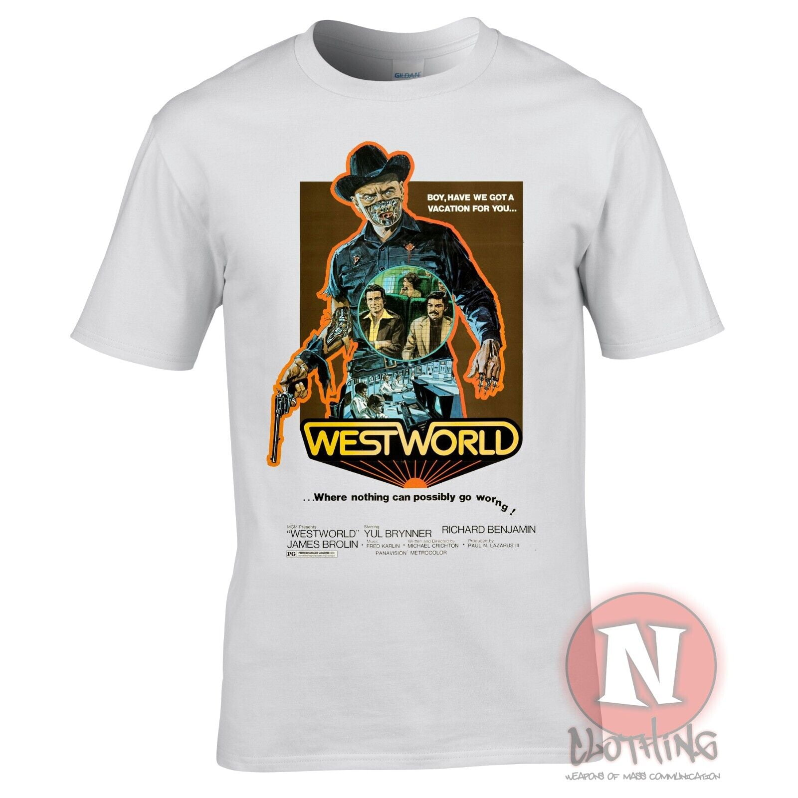 Westworld tshirt cult 70s sci fi movie Tshirt