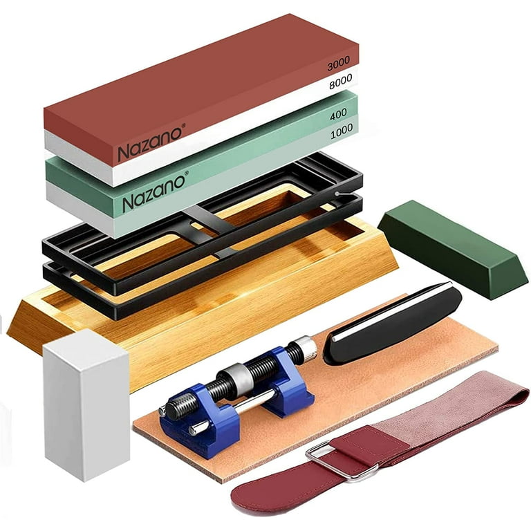 Whetstone Kit,400/1000 3000/8000 Professional Knife Sharpener Set