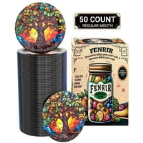 Weswose 50pcs Regular Mouth Canning Lids with Sealing - Mason Jar Lids for Canning, Reusable Leak Proof Split-Type Gold Lids, Food Grade Material(Red)