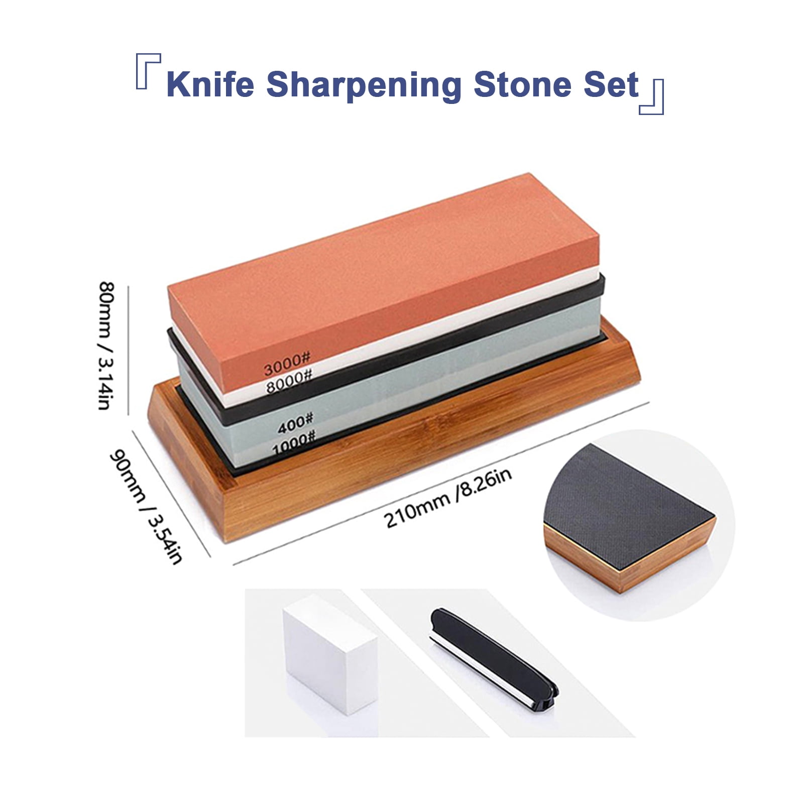 Wet Aoresac Knife Sharpening Stone Set 400/1000 & 3000/8000 Dual Sided ...