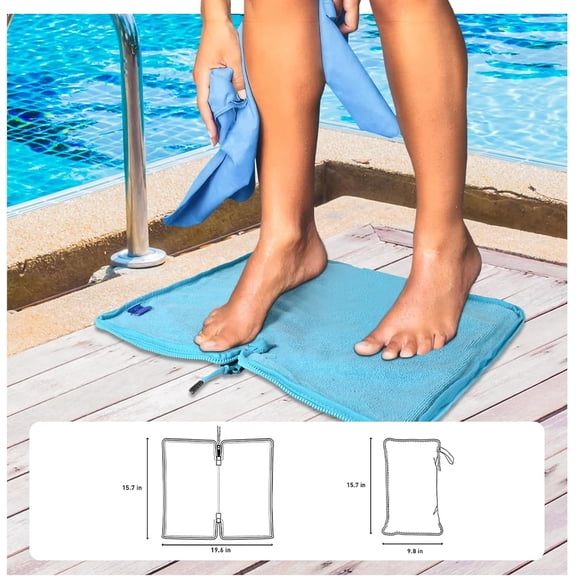 Wet Bag, Wet Dry Bag, Wet bag for swimsuit,Travel, Beach, Pool, Diapers, Dirty Yoga Gym Clothes, Waterproof Embedded Towel Wet Bag(Fleece)-Leakproof Wet Clothes Bag, Beach Travel Essentials