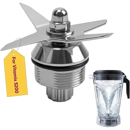 Wet Blender Blade Replacement Parts, Fit for Immersion 5200 Series 64 oz and 32 oz Containers, Stainless Steel Accessories Attachments Durable Design for Direct Use Compatible with Vitamix