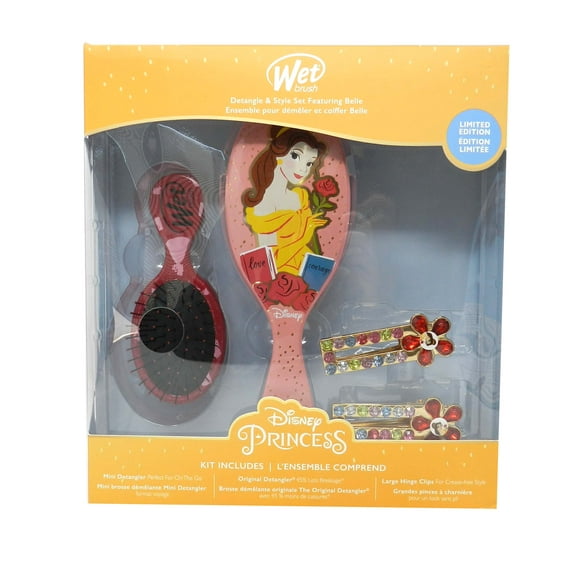Wet Brush Detangling Accessory Bundle Disney Princess Belle Hair Brush Kit