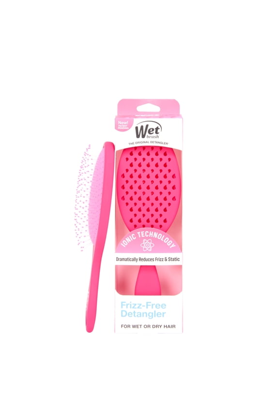 Pink Frizz-Free Detangler Hair Brush with Ionic Technology