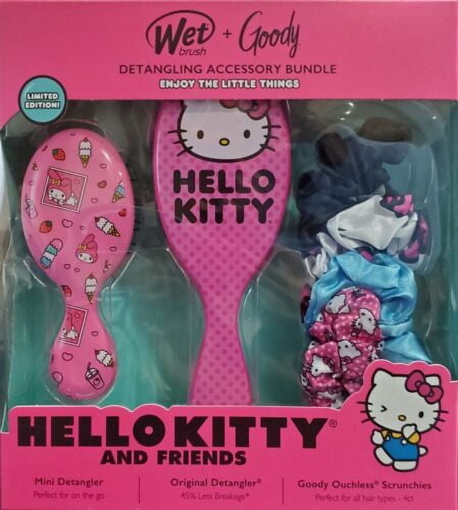 Wet Brush + Goody Detangling Accessory Bundle Hello Kitty And Friends Scrunchies Set Kit 1632833, 1.0 Ounce