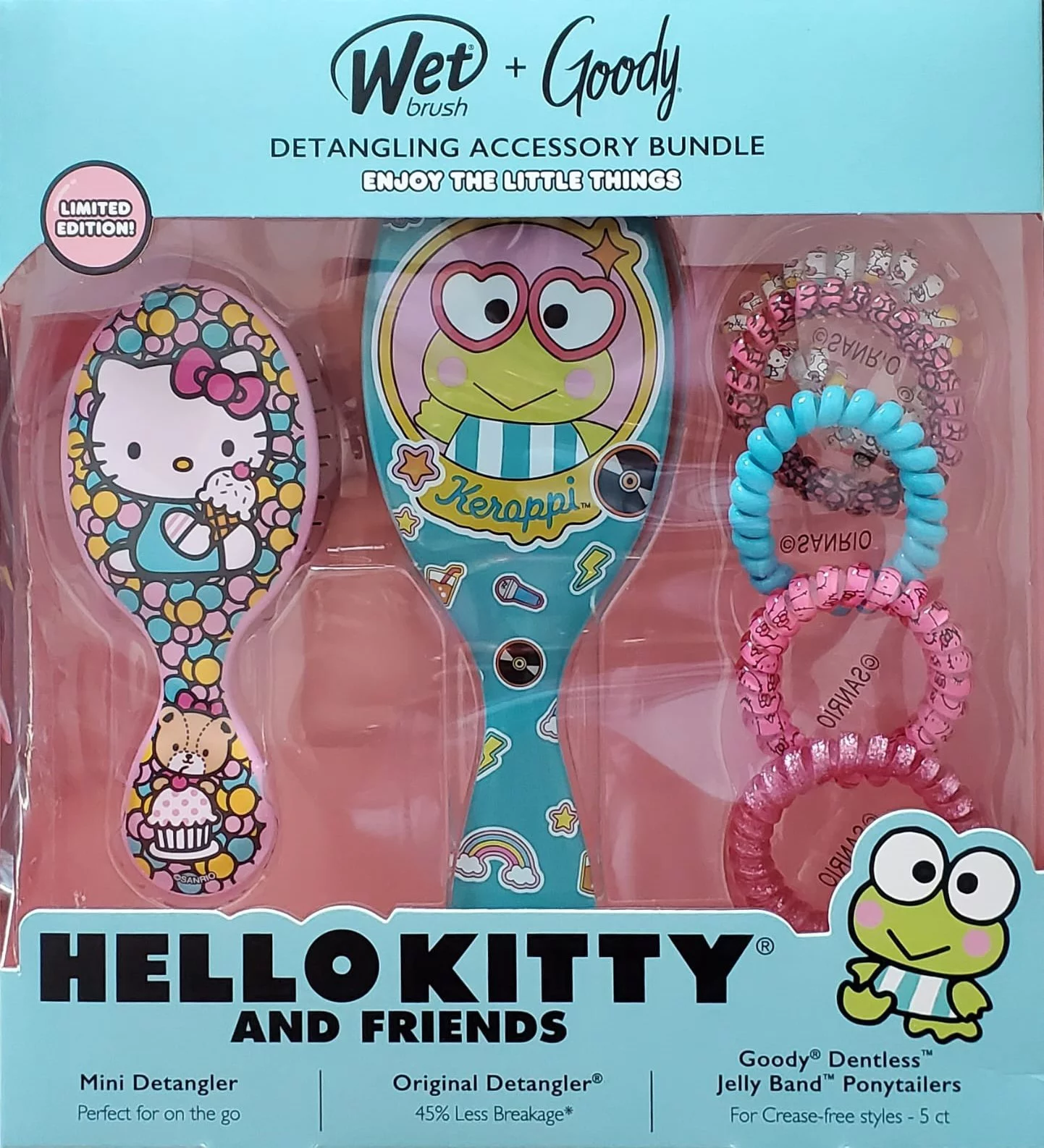 Wet Brush + Goody Hello Kitty & Friends Detangling Accessory Bundle Set 7 Count
