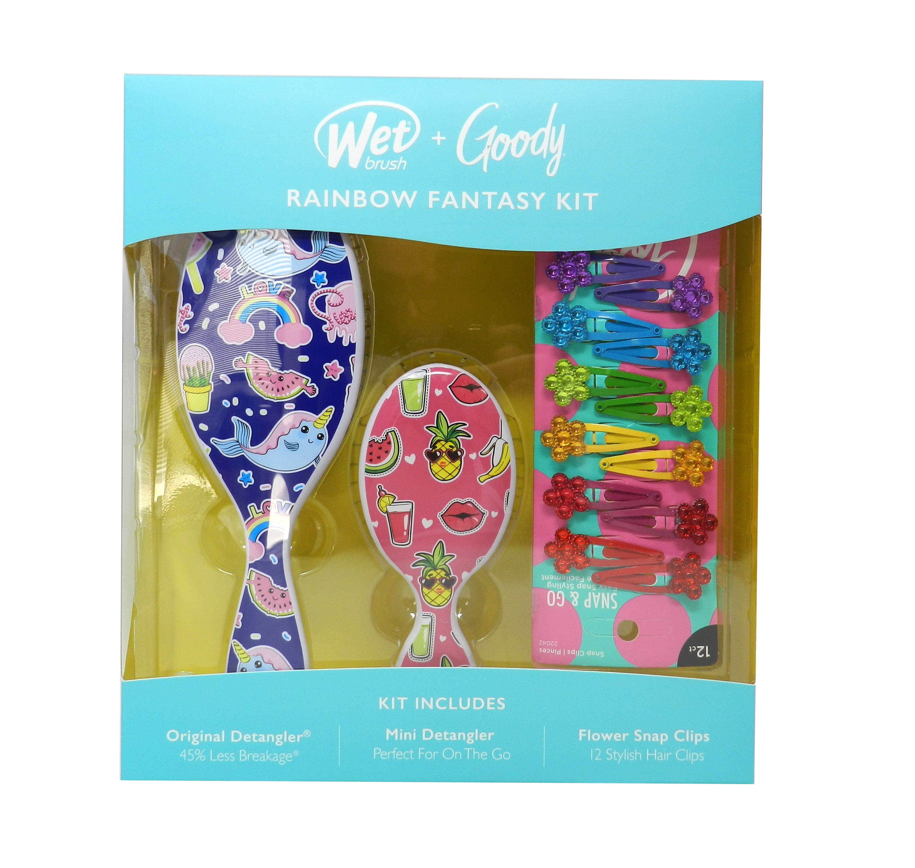Wet Brush + Goody Rainbow Fantasy Kit Accessory Detangling Bundle