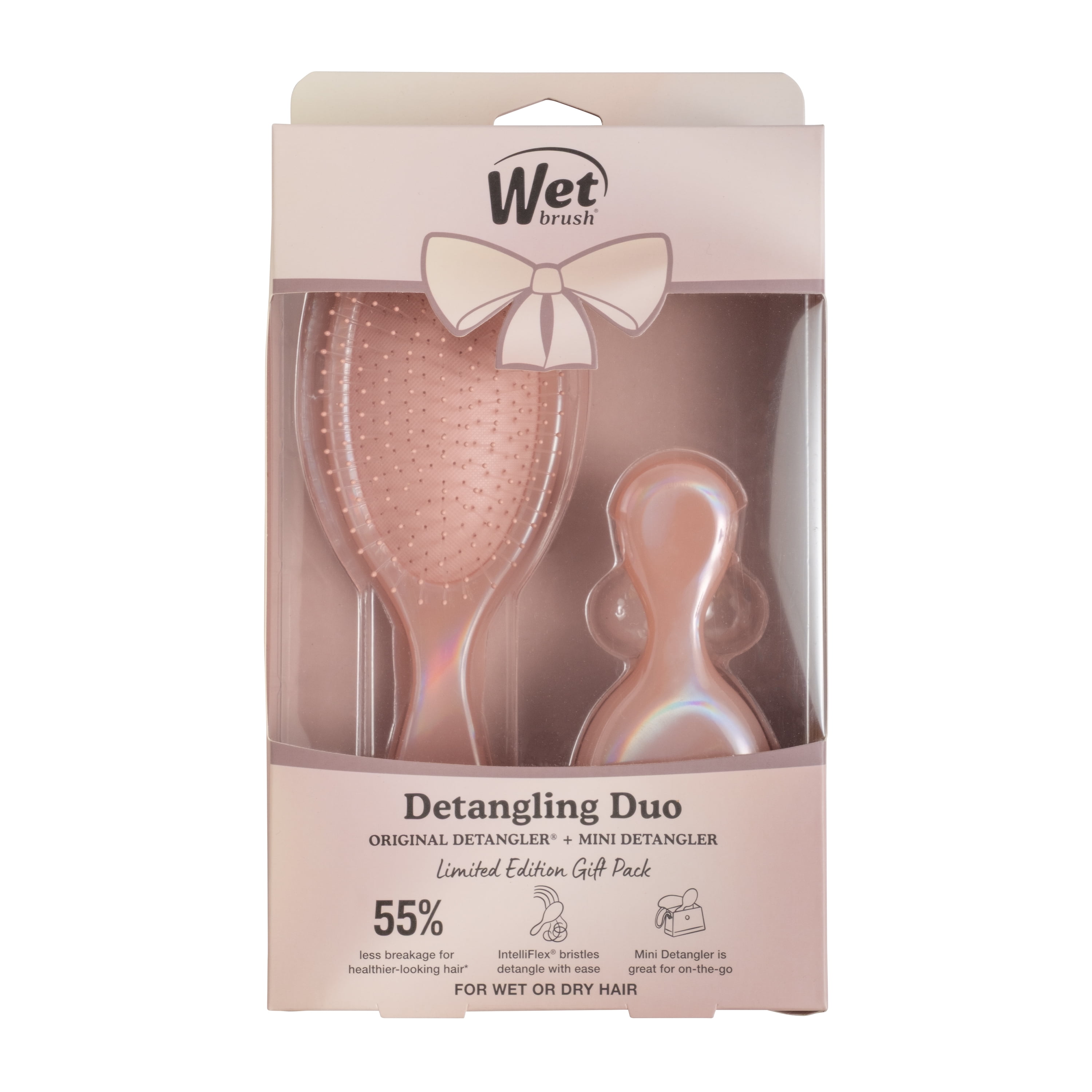 Wet Brush Iridescence Original and Mini Detangler, Hair Brush Duo