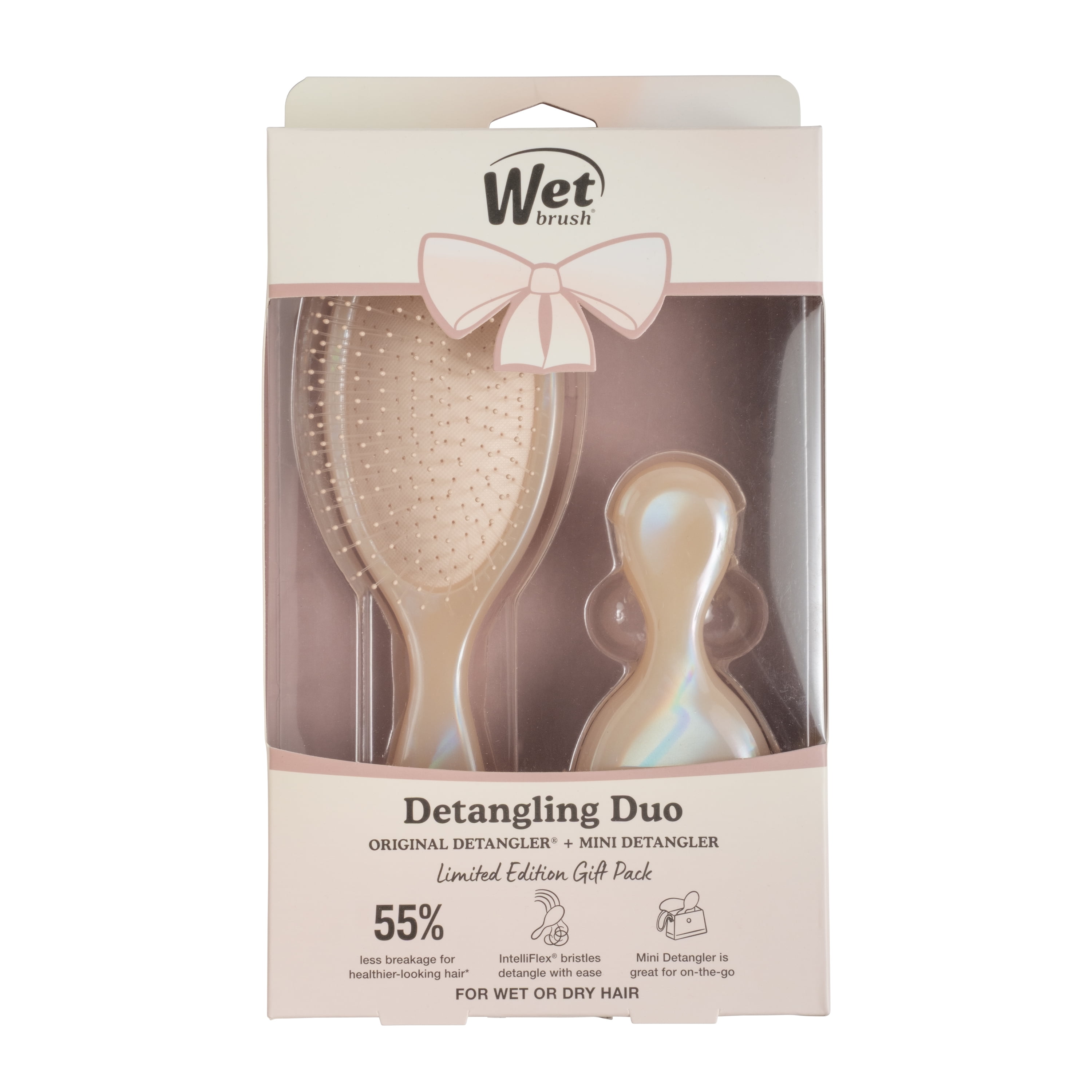 Wet Brush Iridescence Original and Mini Detangler, Hair Brush Duo