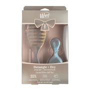 Wet Brush Iridescence Speed Dry and Mini Detangler, Duo Hair Brush Set, Cream, 2 Pack