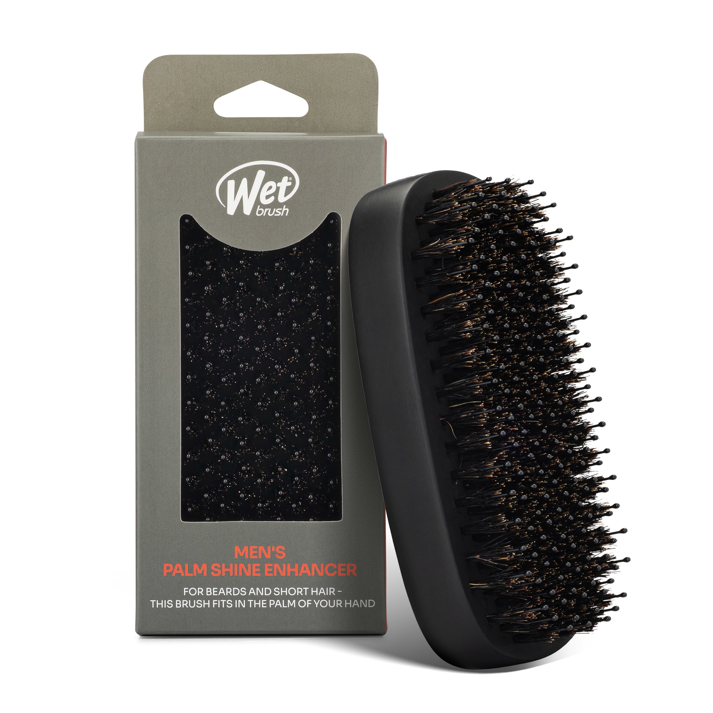 Wet Brush Men's Palm Shine Enhancer, Short Hair and Beards - Black, 1CT