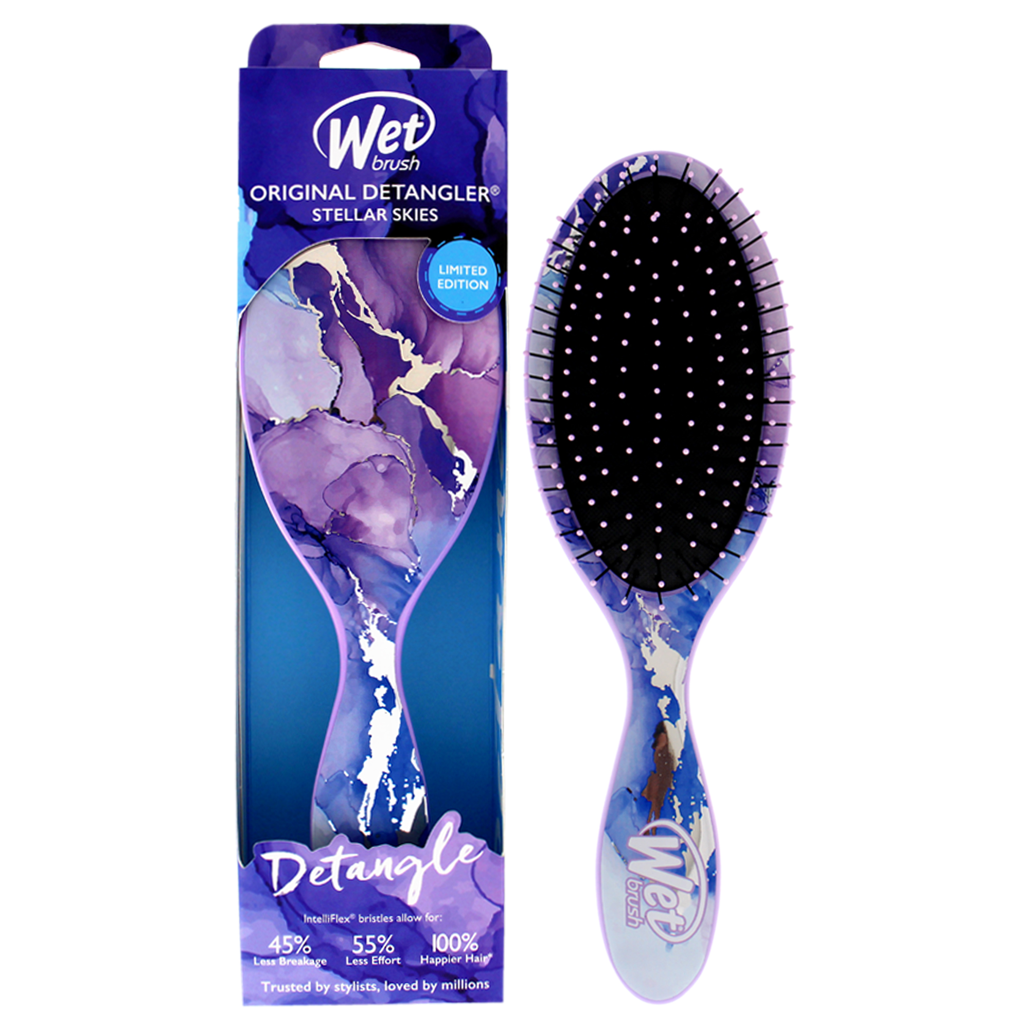 Wet Brush Stellar Skies Entwirrungsbürste – Original Purple, Schonendes Bürsten Für Alle Haartypen