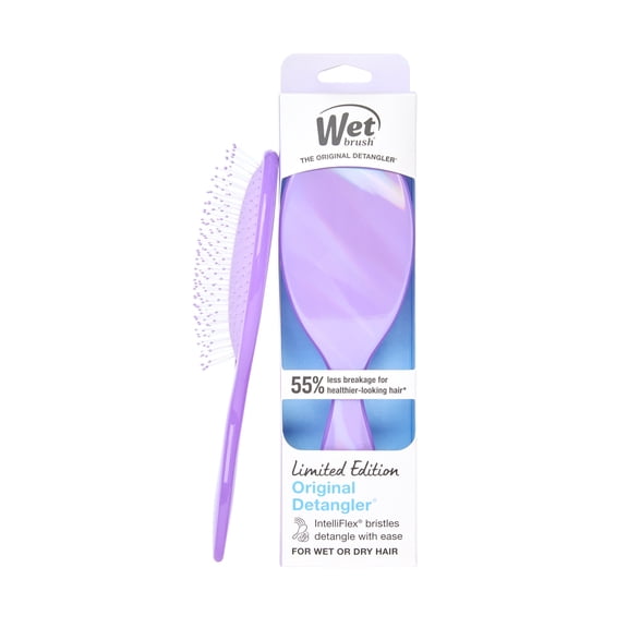 Wet Brush Original Detangler Hair Brush, For Wet or Dry Hair, Prismatic Glow Holographic Purple