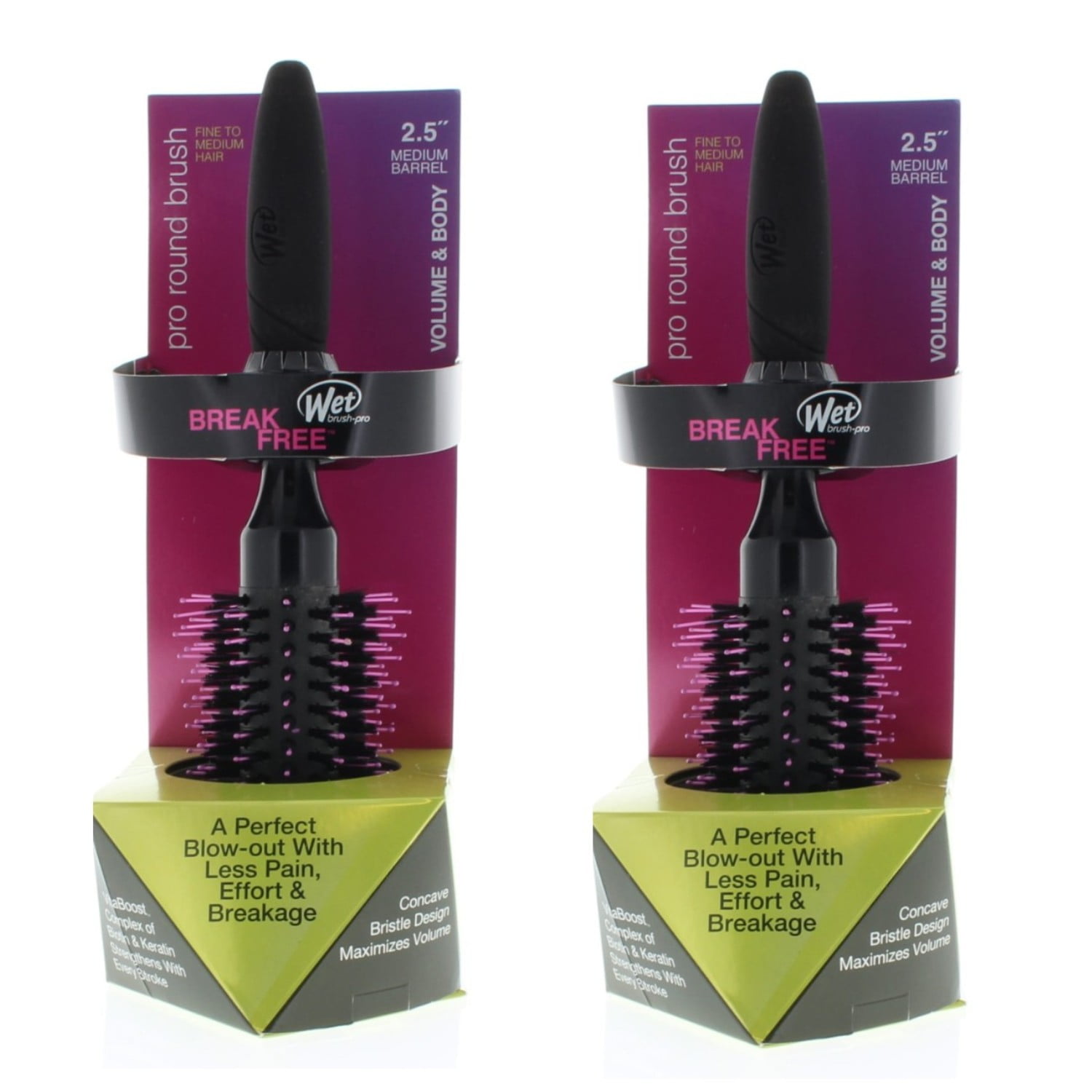 Wet Brush Pro Volume & Body 2.5 inch Round Brush Fine/Medium Model# BWP834VMFM2.5R (2 Pack)