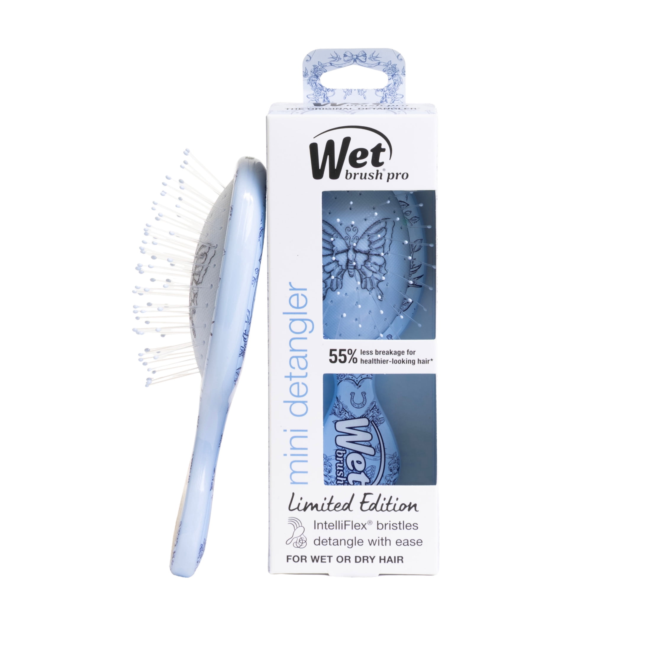 Wet Brush Original Mini Detangler Buckaroo Blue Horseshoe Hair Brush