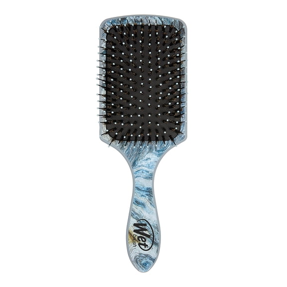 Wet Brush Shine Enhancer Paddle Hair Brush, Distressed Wood Blue, IntelliFlex Bristles, All Hair Types, 1 Ct