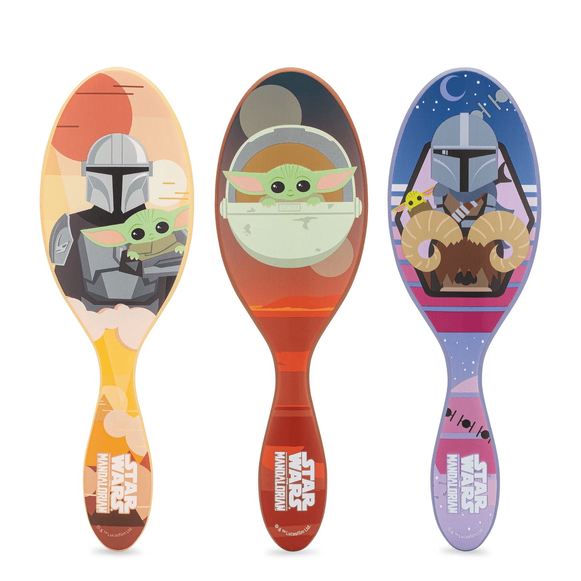 Wet Brush Star Wars The Mandalorian Original Detangler 3-Pack - All Hair Types - Ultra-Soft - Comb For Kids Men, Women, Boys & Girls