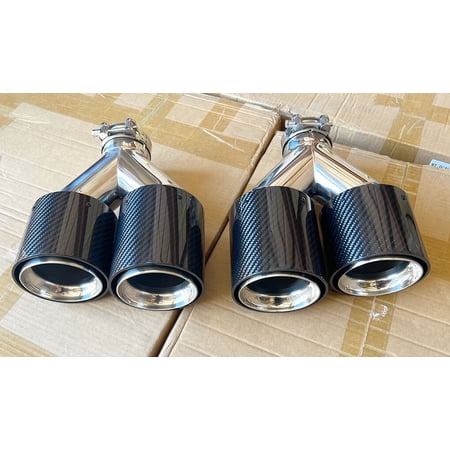 Wet Carbon Fiber Stainless Steel Quad Exhaust Tips for Camaro Firebird Trans Am