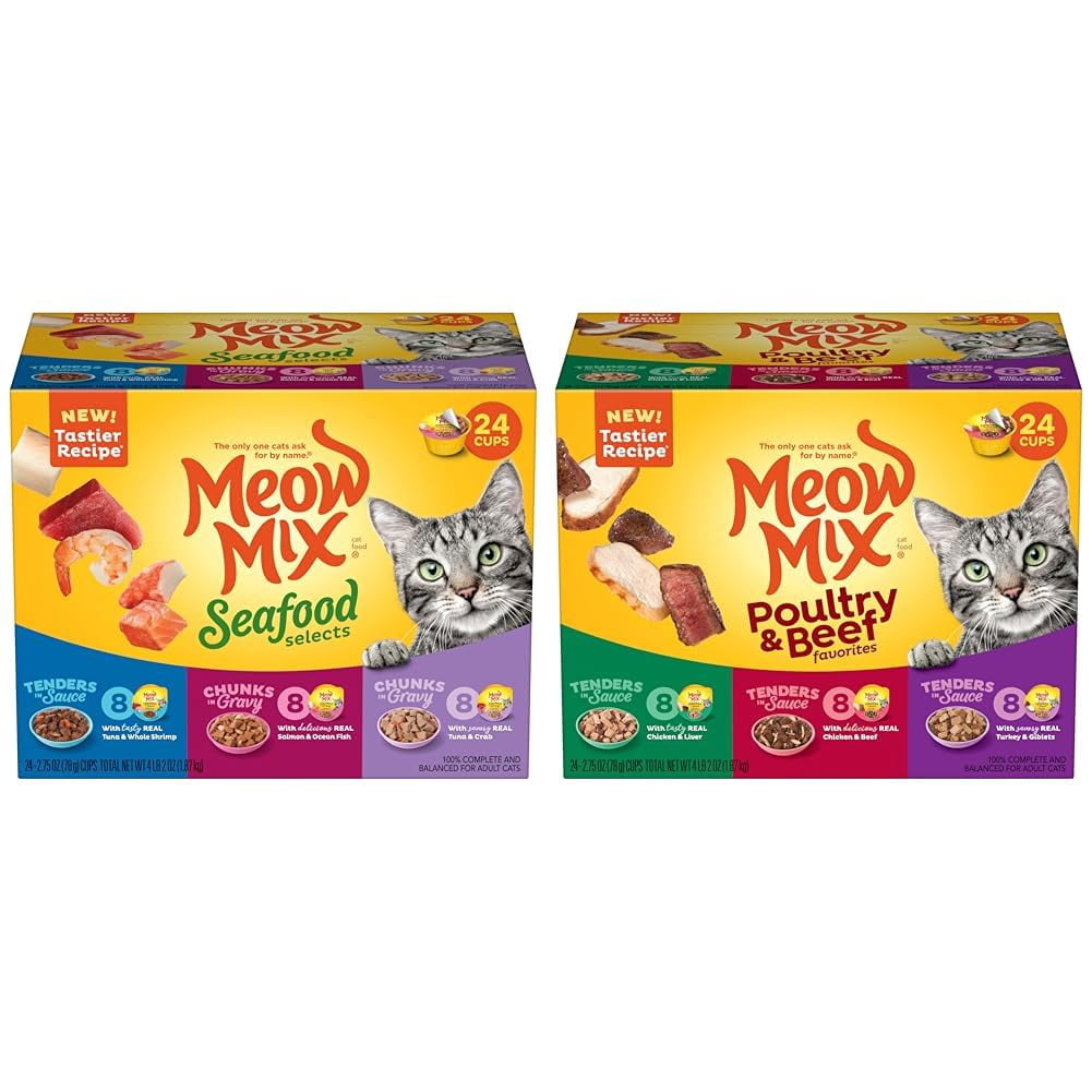 Wet Cat Food Bundle: Seafood Selects Variety Pack, 2.75 Ounce Cup (Pack ...