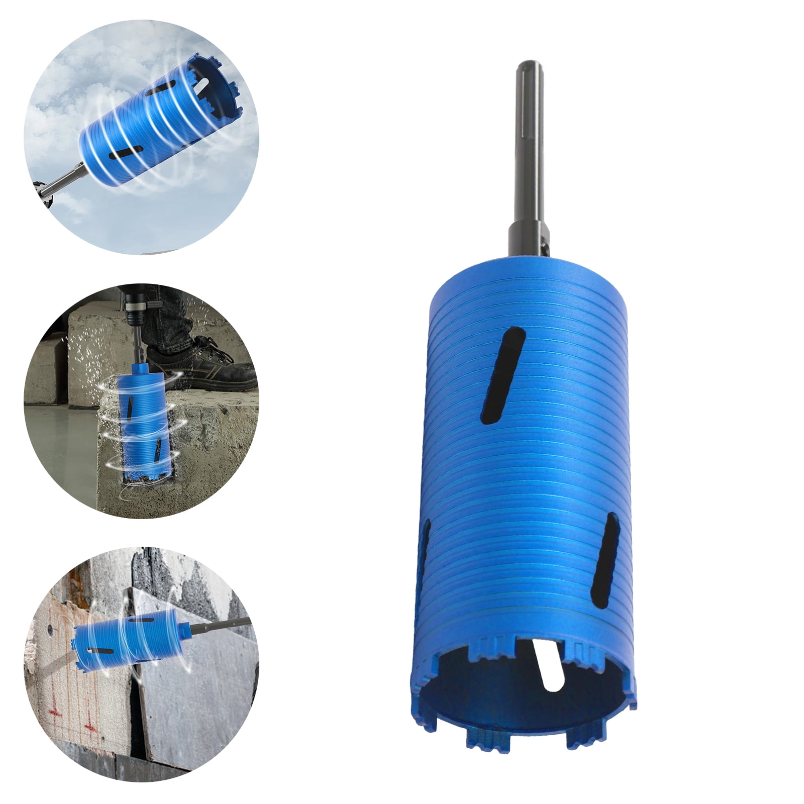 Wet Core Drill Bit, 5/8" Thread Drill Bit with 3 Adapters, 8" Drilling ...