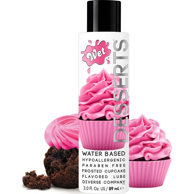 Wet Desserts Frosted Cupcake Flavored Edible Lube, Premium Personal