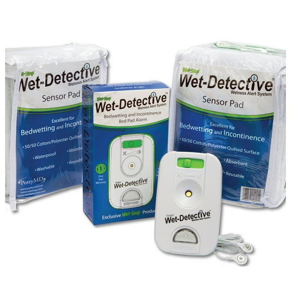 Wet-Detective Incontinence Alert System (Alarm + 2 Sensor Pads)