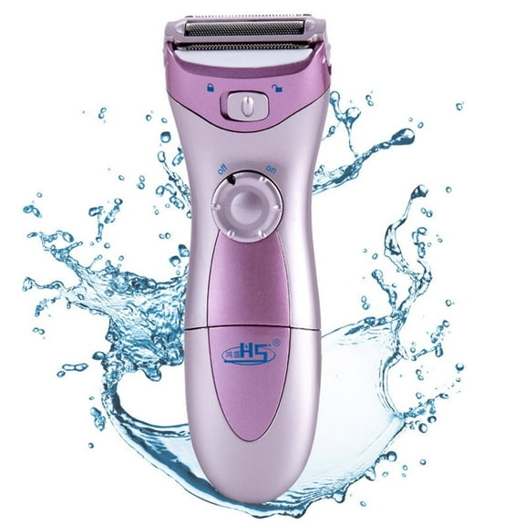 Wet Dry Razors for Women, Cordless Electric Shaver for Legs Underarms, Women's Epilator, Bikini Shaver Trimmer, Armpit Hair Remover, Purple,Battery Powered, Waterproof