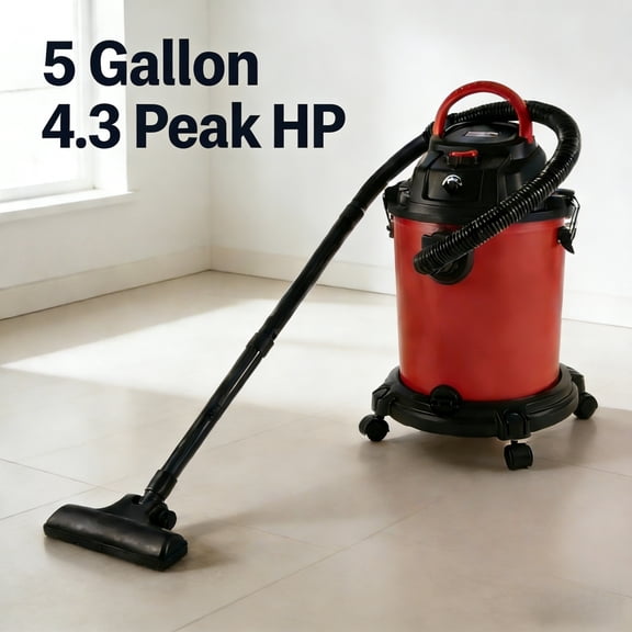 Wet Dry Vac 5 Gallon 4.3 Peak HP, 3 in 1 Shop Vacuum with Blowing Function,Wet/Dry Vacuum to Clean Floor,Upholstery,Gap,Car,Garage,Workshop