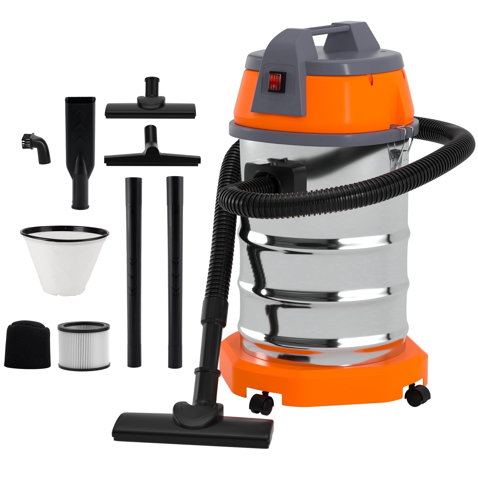 Wet Dry Vacuum Cleaner, 10 Gallon 3200w 8 HP Stainless Steel Shop Vacuum Wet and Dry, with Filter and Attachments for House Garage Workshop Car